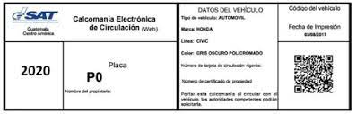 Calcomanía de circulación 